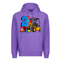 Purple forklift birthday two Premium Hoodie - Artiststas