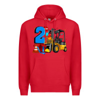 Red forklift birthday two Premium Hoodie - Artiststas