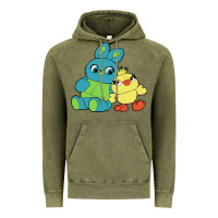 Vintage Olive bunny and ducky Vintage Hoodie - linhVisuals