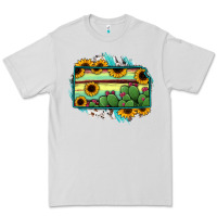 Dove Grey Kansas map sunflower catus serape Premium Tee - RanaPortraitStore