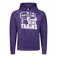 Cloud Purple i like trains Vintage Hoodie - linhVisuals