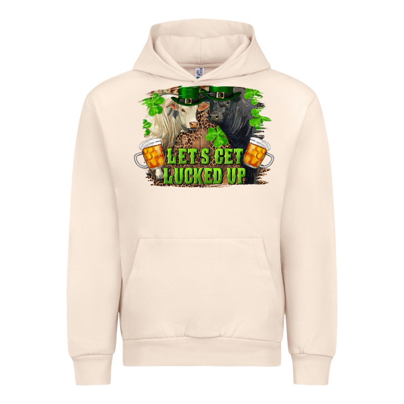 Let's Get Lucked Up Charolais And Black Angus Bull Urban Hoodie by RanaPortraitStore | Teevron