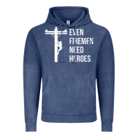 Vintage Denim even firemen need heroes lineworker powerline technician premium Vintage Hoodie - linhVisuals