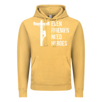 Vintage Mustard even firemen need heroes lineworker powerline technician premium Vintage Hoodie - linhVisuals