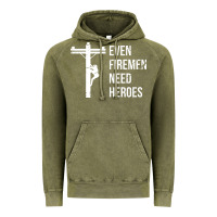 Vintage Olive even firemen need heroes lineworker powerline technician premium Vintage Hoodie - linhVisuals