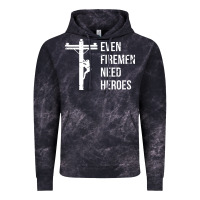 Cloud Black even firemen need heroes lineworker powerline technician premium Vintage Hoodie - linhVisuals