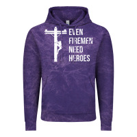 Cloud Purple even firemen need heroes lineworker powerline technician premium Vintage Hoodie - linhVisuals