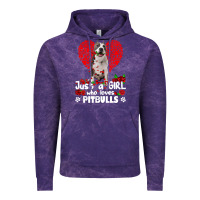 Cloud Purple pitbull lover dog roses funny just a girl who loves pitbull 213 pitbul Vintage Hoodie - linhVisuals