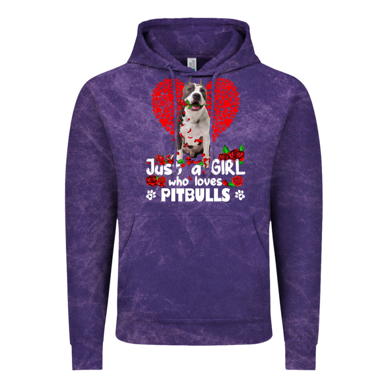 Pitbull Lover Dog Roses Funny Just A Girl Who Loves Pitbull 213 Pitbul Vintage Hoodie by linhVisuals | Teevron