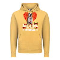 Vintage Mustard pitbull lover dog roses funny just a girl who loves pitbull 213 pitbul Vintage Hoodie - linhVisuals