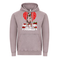 Vintage Zinc pitbull lover dog roses funny just a girl who loves pitbull 213 pitbul Vintage Hoodie - linhVisuals