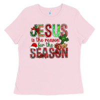 Bubblegum Pink jesus is the reason for the season christmas bbs Ladies Tee - BundleAndBundleShop