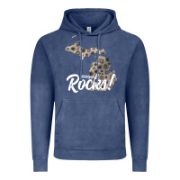 Vintage Denim great lakes shaped men women petoskey stone michigan rocks pullover ho Vintage Hoodie - linhVisuals