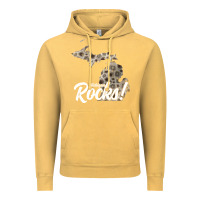 Vintage Mustard great lakes shaped men women petoskey stone michigan rocks pullover ho Vintage Hoodie - linhVisuals