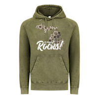 Vintage Olive great lakes shaped men women petoskey stone michigan rocks pullover ho Vintage Hoodie - linhVisuals