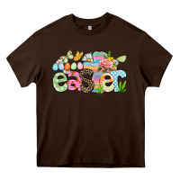 Chocolate Brown Happy Easter Easter Day Heavy Core Tee - CowGirlArtShop