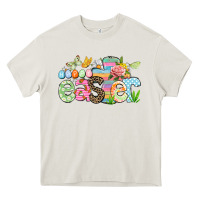 Cream Happy Easter Easter Day Heavy Core Tee - CowGirlArtShop