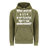 Vintage Olive funny sign language gift men women hand symbol interpreter t shirt Vintage Hoodie - linhVisuals