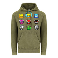 Vintage Olive geometry dash insane Vintage Hoodie - linhVisuals