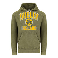 Vintage Olive womens dublin ireland varsity style shamrock green with amber print v Vintage Hoodie - linhVisuals