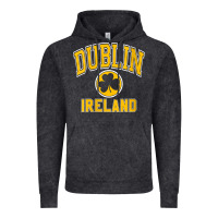 Vintage Black womens dublin ireland varsity style shamrock green with amber print v Vintage Hoodie - linhVisuals