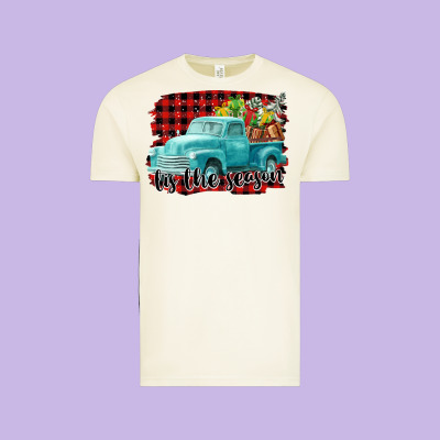 Tis The Season Christmas Truck Vintage Tee Designed By Fadigitalartstudio