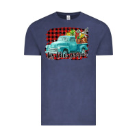 Vintage Denim Tis The Season Christmas Truck Vintage Tee - FaDigitalArtStudio