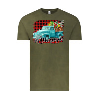 Vintage Olive Tis The Season Christmas Truck Vintage Tee - FaDigitalArtStudio