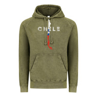 Vintage Olive chilean map and flag   distressed chile souvenir t shirt Vintage Hoodie - linhVisuals