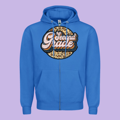 Second Grade Zipper Hoodie Designed By Jahusdesignshop