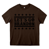 Chocolate Brown let's go brandon black Heavy Core Tee - Jasminsmagicworld