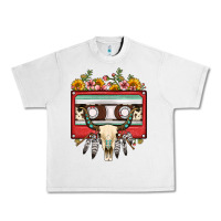 Lunar Rock bull skull sunflower floral cassette Urban Heavy Tee - FaDigitalArtStudio