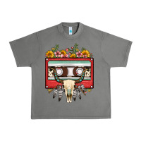 Tornado bull skull sunflower floral cassette Urban Heavy Tee - FaDigitalArtStudio