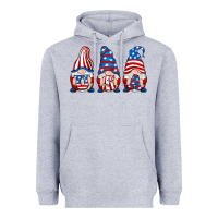 Heather Grey usa fourth of july gnomes Heavyweight Hoodie - RanaPortraitStore