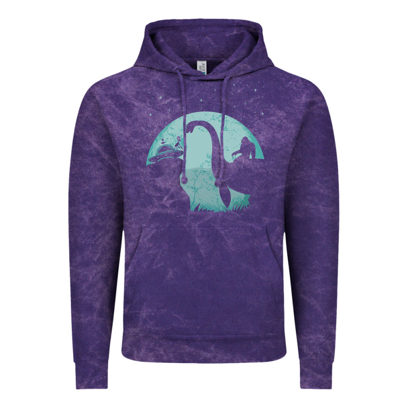 Bigfoot Riding Loch Ness Monster Sasquatch Ufo Abduction Pullover Hood Vintage Hoodie by linhVisuals | Teevron