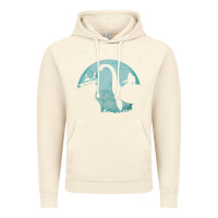 Vintage Artic bigfoot riding loch ness monster sasquatch ufo abduction pullover hood Vintage Hoodie - linhVisuals
