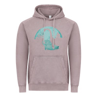 Vintage Zinc bigfoot riding loch ness monster sasquatch ufo abduction pullover hood Vintage Hoodie - linhVisuals
