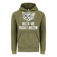 Vintage Olive beer me right meow Vintage Hoodie - linhVisuals