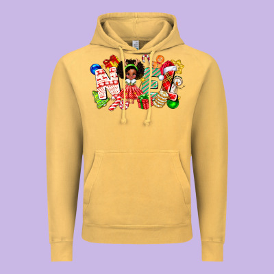 Noel Afro Girl Baby Vintage Hoodie Designed By Cowhidedigitalart
