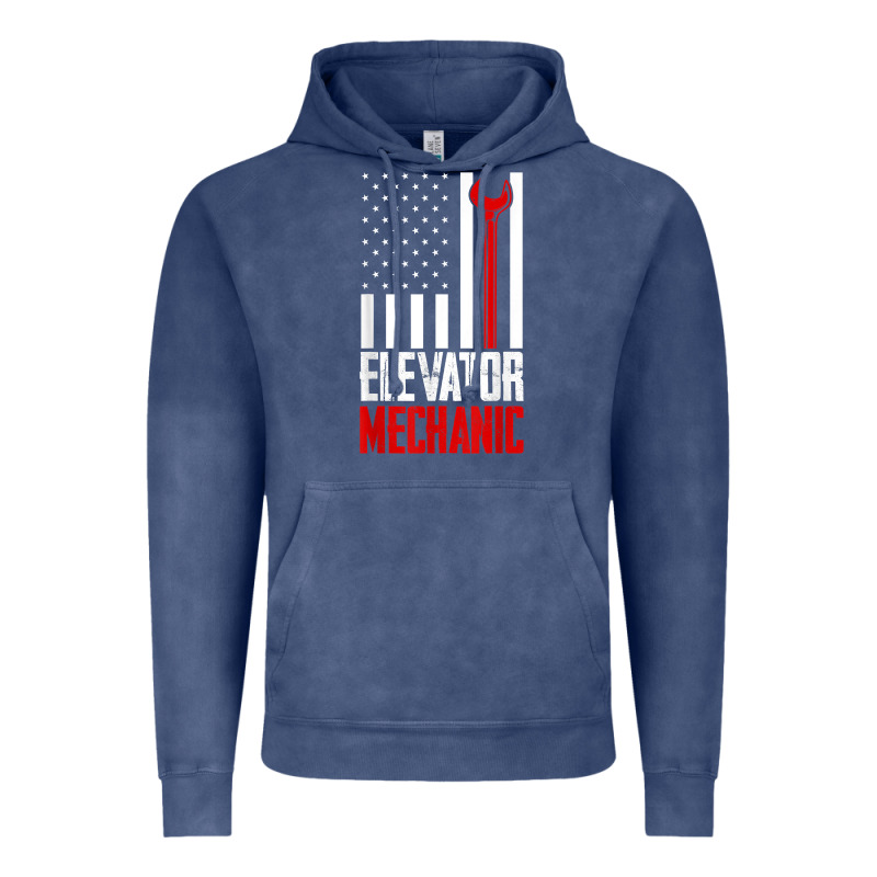 Elevator Mechanic American Flag Gift For Elevator Technician T Shirt Vintage Hoodie by linhVisuals | Teevron