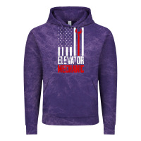 Cloud Purple elevator mechanic american flag gift for elevator technician t shirt Vintage Hoodie - linhVisuals