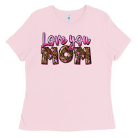 Bubblegum Pink love you mom Ladies Tee - FaDigitalArtStudio