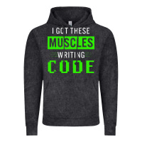 Vintage Black funny programmer writing code muscles meme for computer geek Vintage Hoodie - linhVisuals