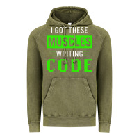 Vintage Olive funny programmer writing code muscles meme for computer geek Vintage Hoodie - linhVisuals