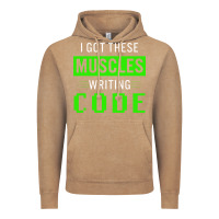 Vintage Coffee funny programmer writing code muscles meme for computer geek Vintage Hoodie - linhVisuals