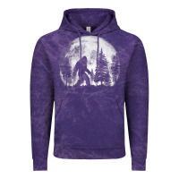 Cloud Purple bigfoot in the forest hiding at night full moon trees nature t shirt Vintage Hoodie - linhVisuals