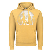 Vintage Mustard bigfoot in the forest hiding at night full moon trees nature t shirt Vintage Hoodie - linhVisuals