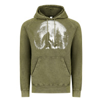 Bigfoot In The Forest Hiding At Night Full Moon Trees Nature T Shirt Vintage Hoodie | Teevron