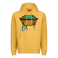 Mustard summer vibes pineapple lips Premium Hoodie - Jasminsmagicworld