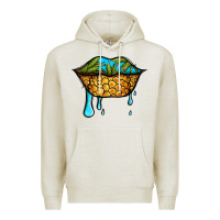 Oatmeal Heather summer vibes pineapple lips Premium Hoodie - Jasminsmagicworld